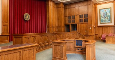 architectural photography of trial court interior view