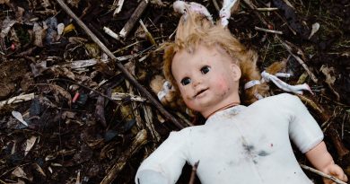 girl in white long sleeve shirt lying on dried leaves